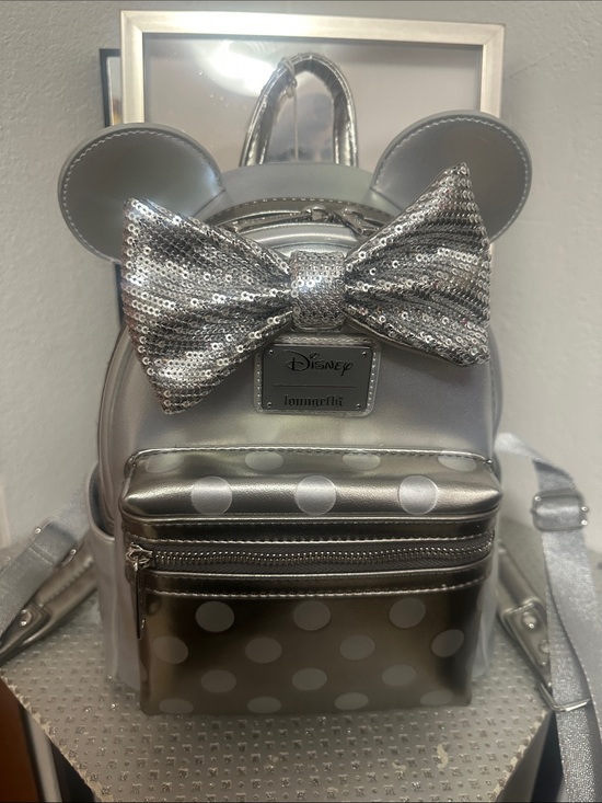 Loungefly Handbags - Loungefly Disney Parks 100 Minnie Mouse Platinum Mini Backpack NWT